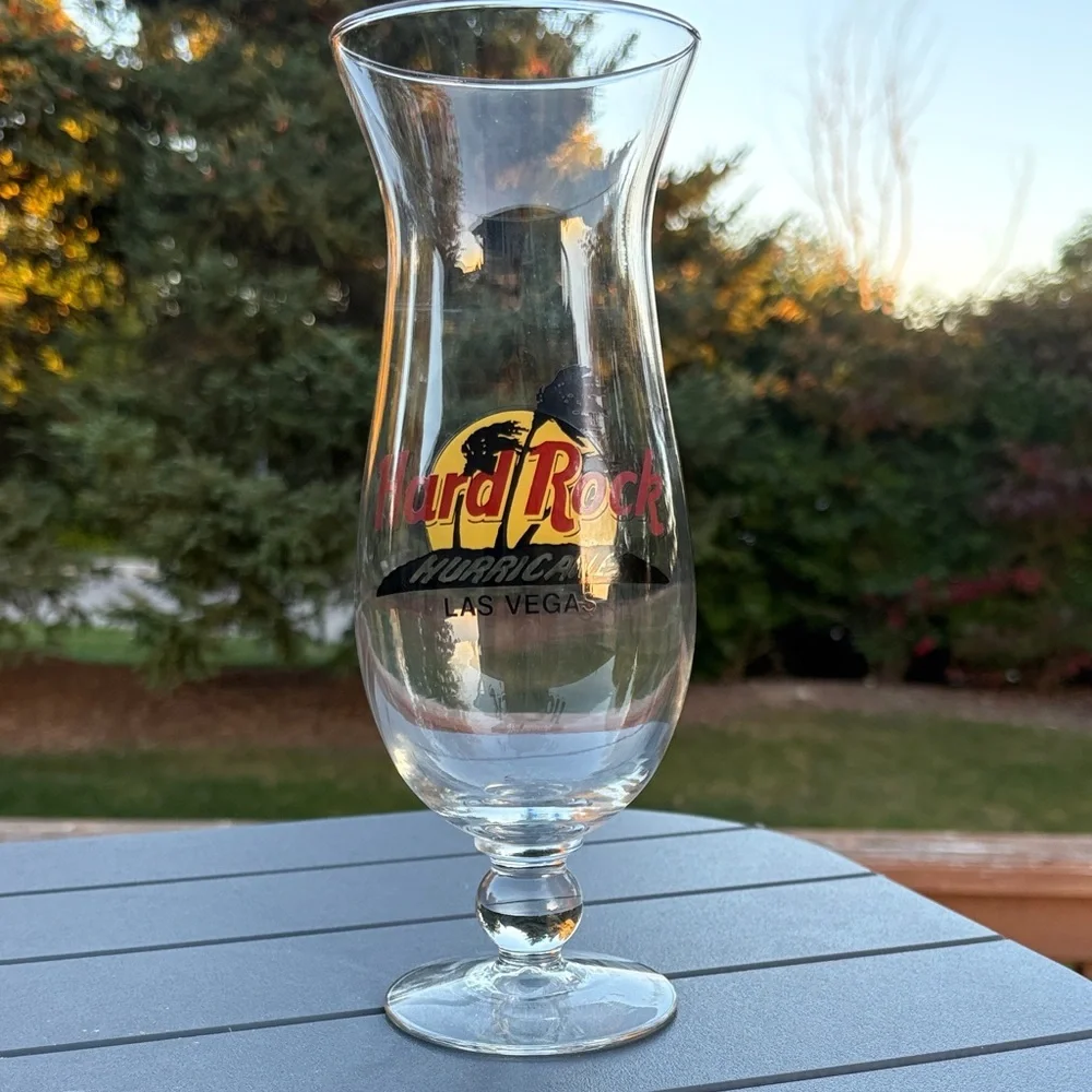 Vintage Harley-Davidson & Hard Rock Cafe Hurricane Beer Glass Las Vegas
